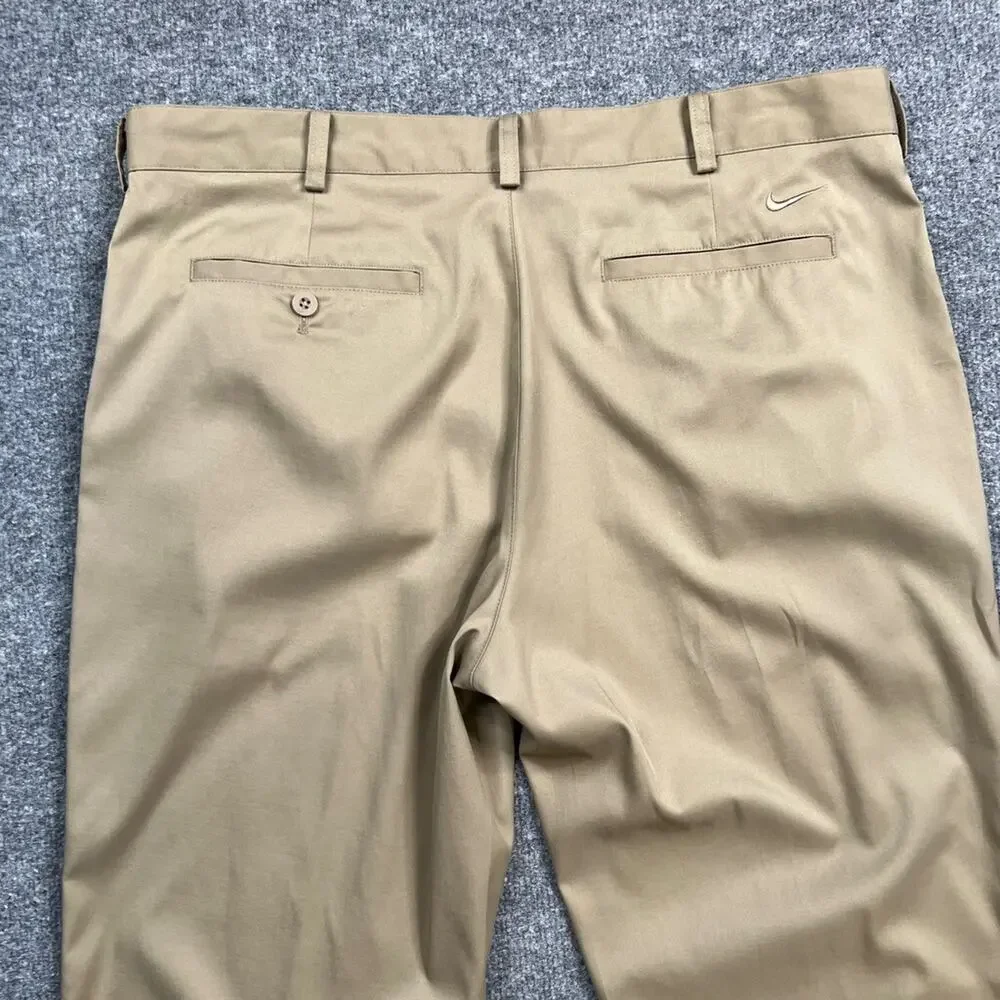 Nike Pants Mens 36 Beige Golf DriFit Tech Flat Front Performance Chino Quick Dry